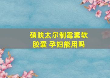 硝呋太尔制霉素软胶囊 孕妇能用吗